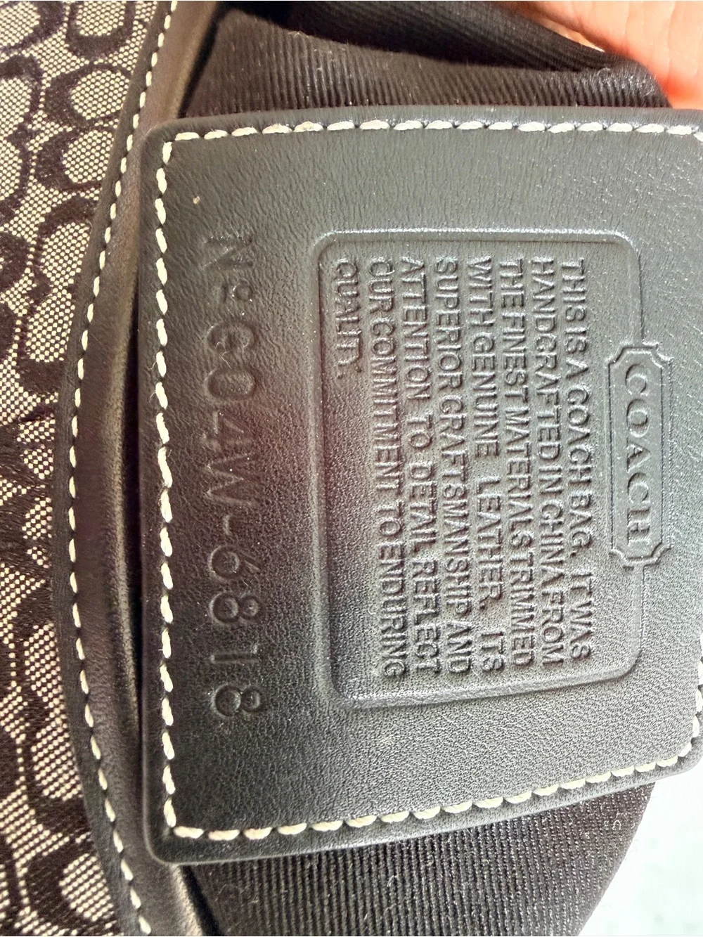 Vintage Coach Small SoHo Y2K Signature Black and Grey Shoulder Bag